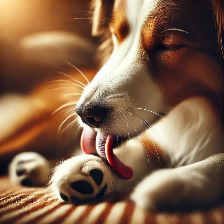 why do dogs lick and chew their paws?