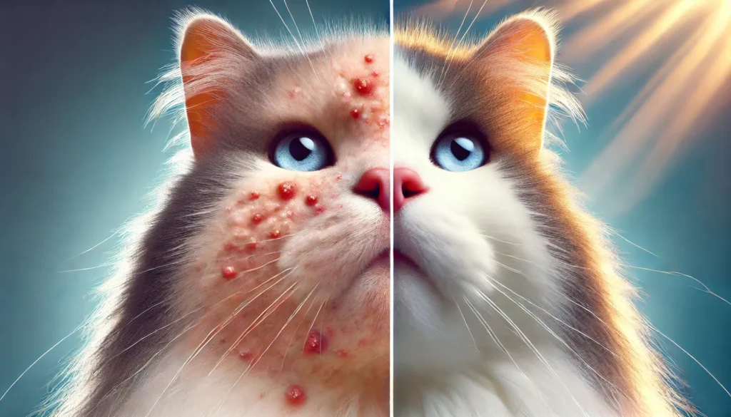 cat acne chin
