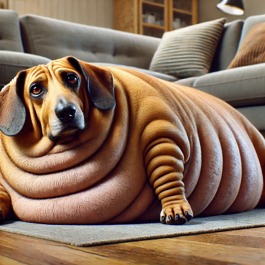 obesity-affected dog