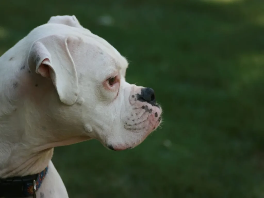 white boxer dog