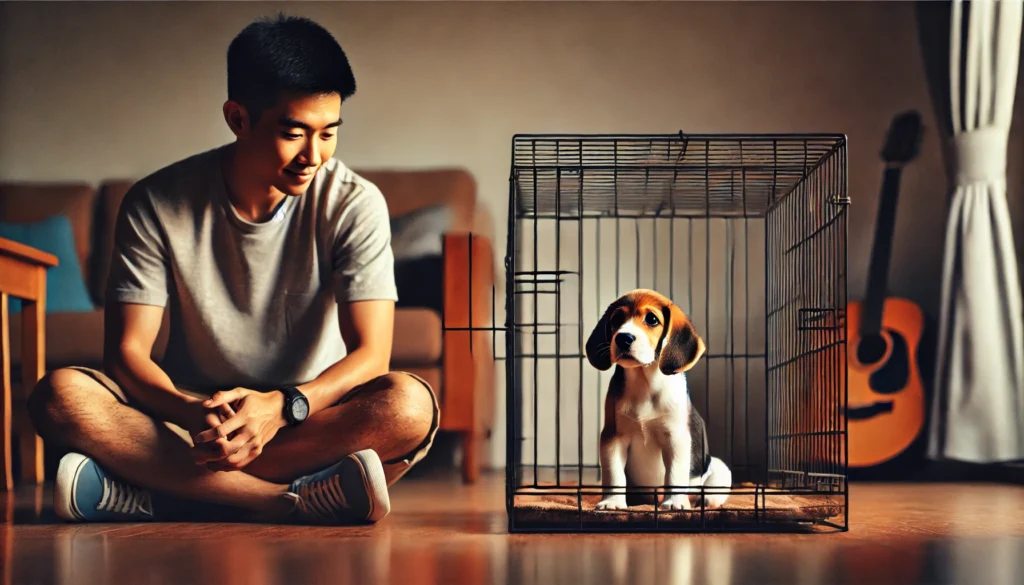 Puppy Crying in His Crate