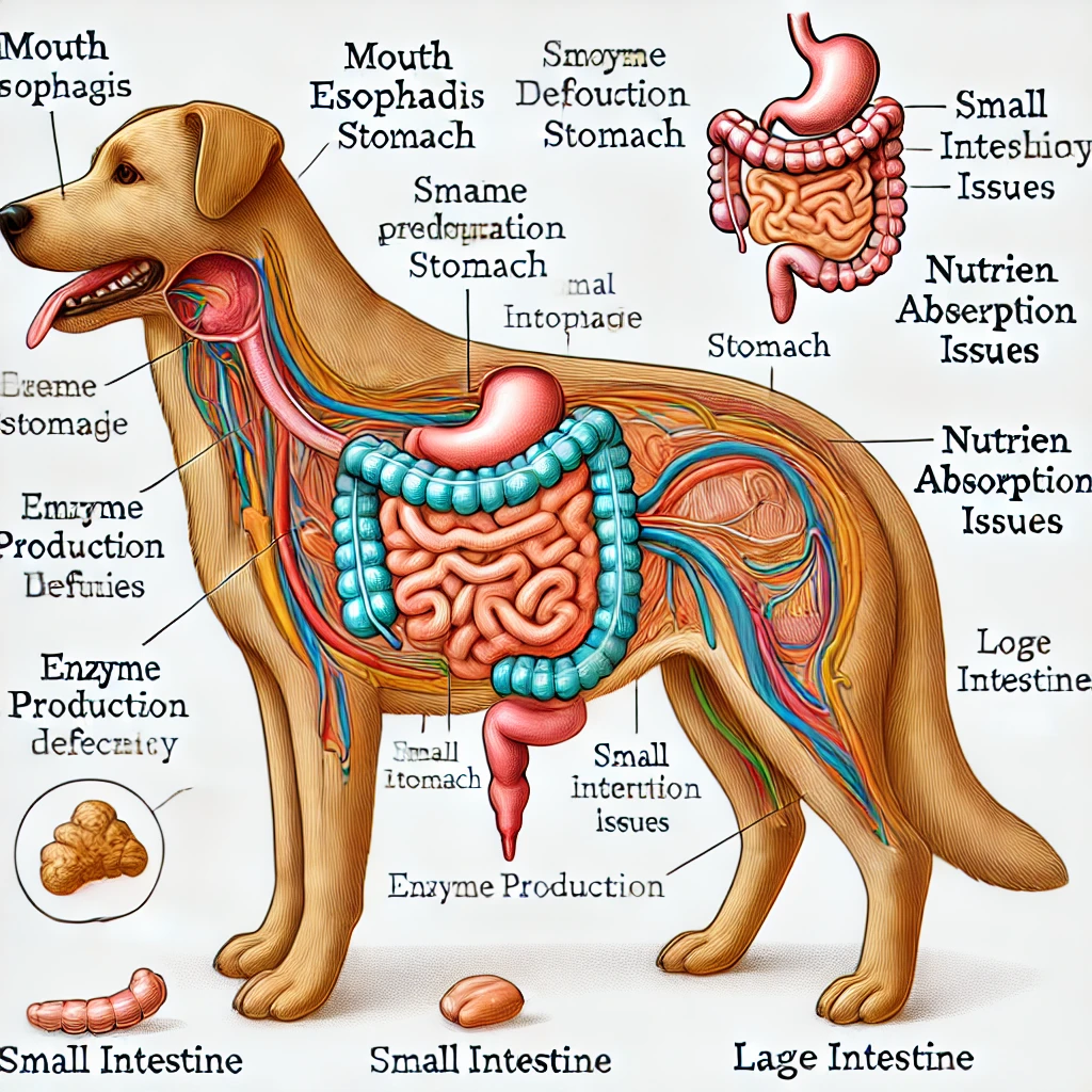 canine digestive system of dog