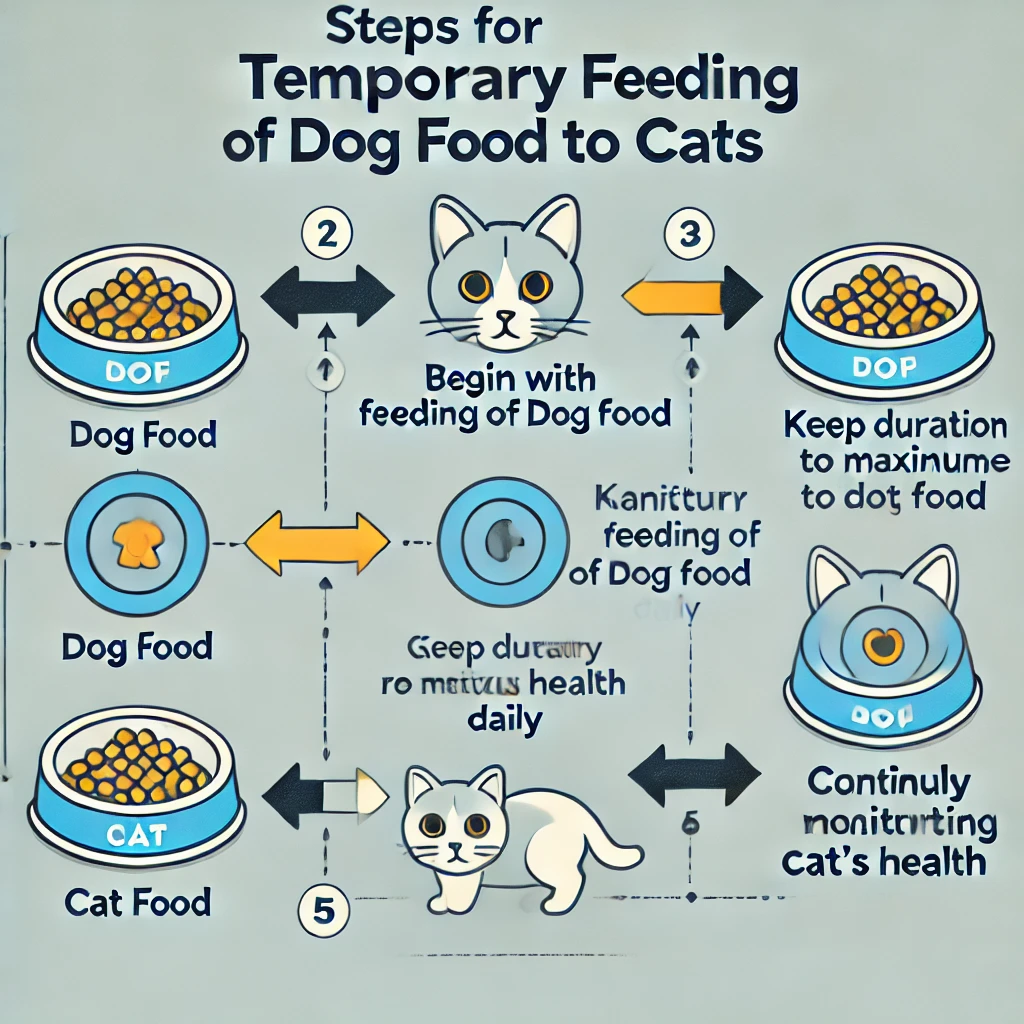 Steps for Temporary Feeding of Dog Food to Cats