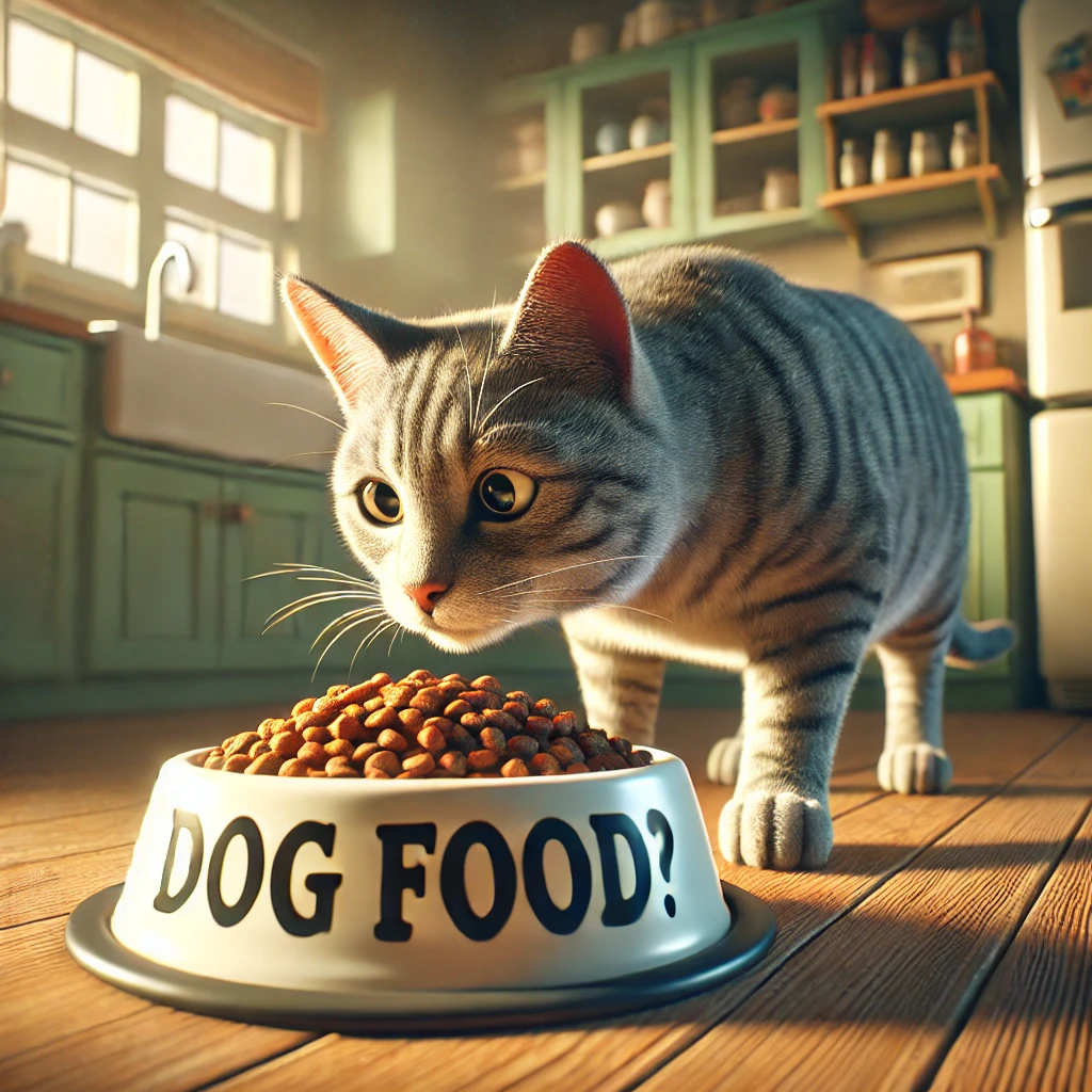 can cats eat dog food