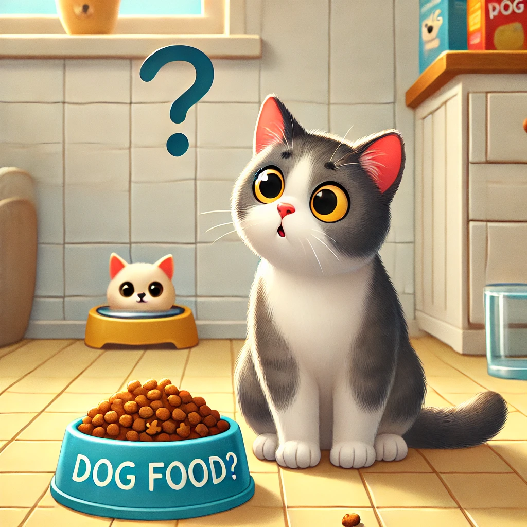 can cats eat dog food